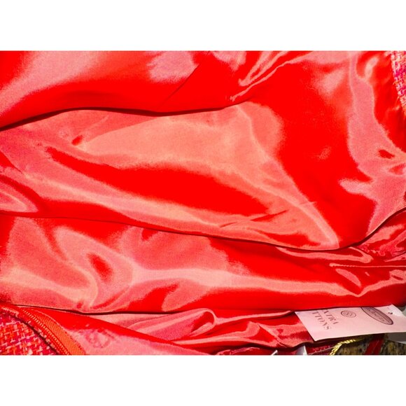 NWT Talbots 100% Silk Bright Pink Tweed Pencil Skirt Office Siren Business wear - Picture 9 of 9